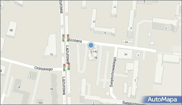 Warszawa, Szobera Stanisława, 5, mapa Warszawy