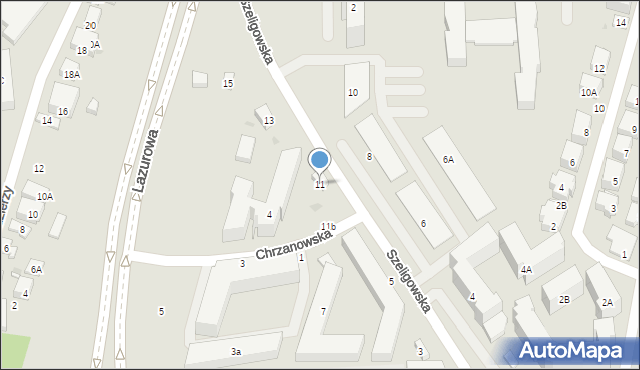 Warszawa, Szeligowska, 11, mapa Warszawy