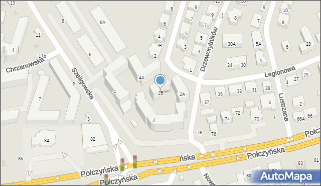 Warszawa, Szeligowska, 2B, mapa Warszawy