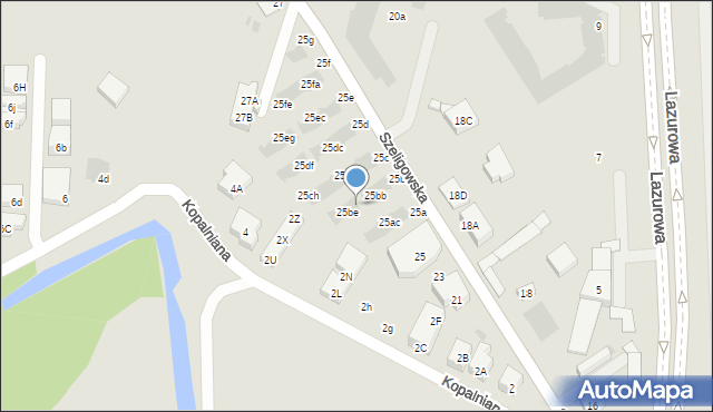 Warszawa, Szeligowska, 25bd, mapa Warszawy