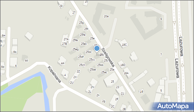 Warszawa, Szeligowska, 25ca, mapa Warszawy