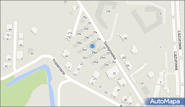 Warszawa, Szeligowska, 25cd, mapa Warszawy