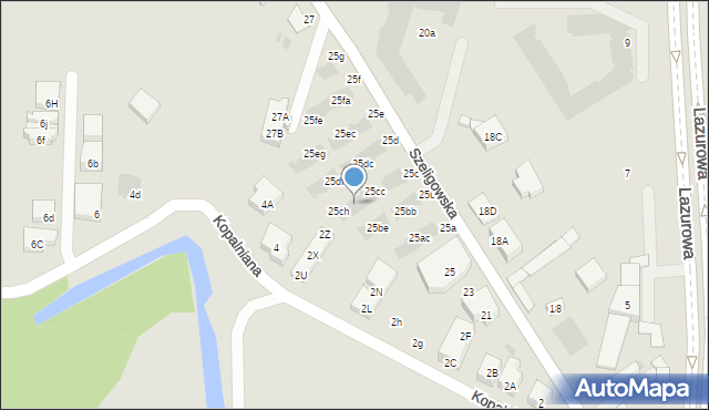 Warszawa, Szeligowska, 25cf, mapa Warszawy