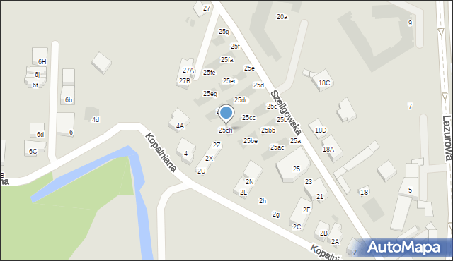 Warszawa, Szeligowska, 25ch, mapa Warszawy