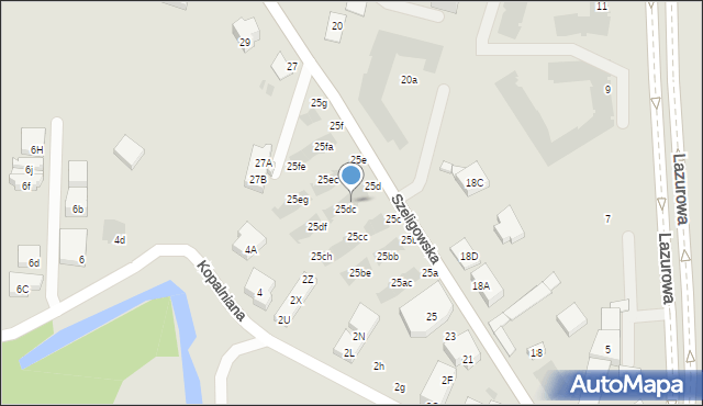 Warszawa, Szeligowska, 25db, mapa Warszawy