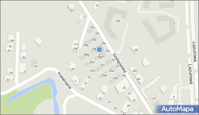 Warszawa, Szeligowska, 25dc, mapa Warszawy