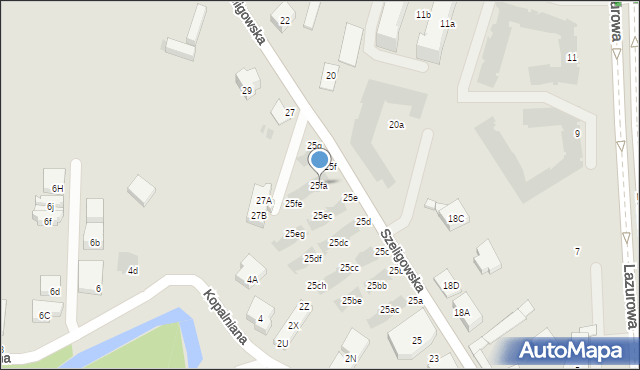 Warszawa, Szeligowska, 25fa, mapa Warszawy