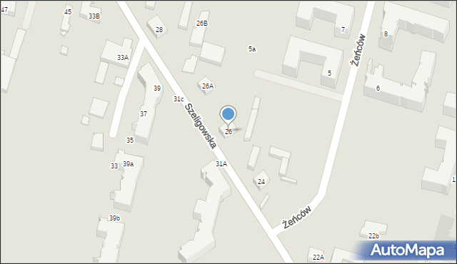 Warszawa, Szeligowska, 26, mapa Warszawy