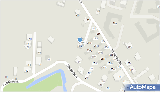 Warszawa, Szeligowska, 27B, mapa Warszawy