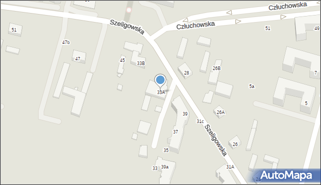 Warszawa, Szeligowska, 33A, mapa Warszawy