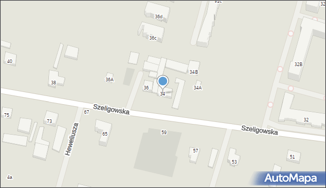Warszawa, Szeligowska, 34, mapa Warszawy