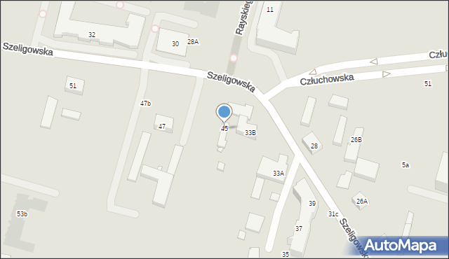 Warszawa, Szeligowska, 45, mapa Warszawy