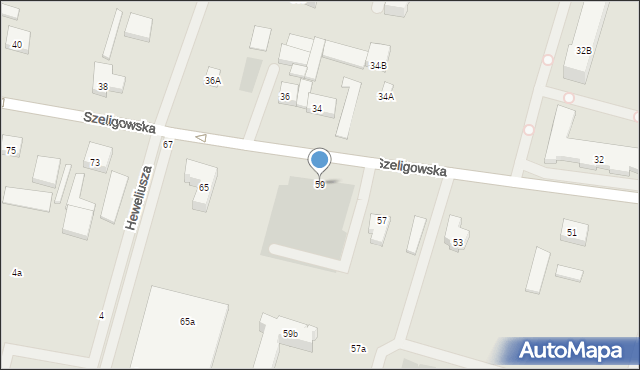 Warszawa, Szeligowska, 59, mapa Warszawy