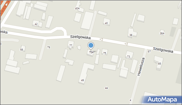 Warszawa, Szeligowska, 75A, mapa Warszawy