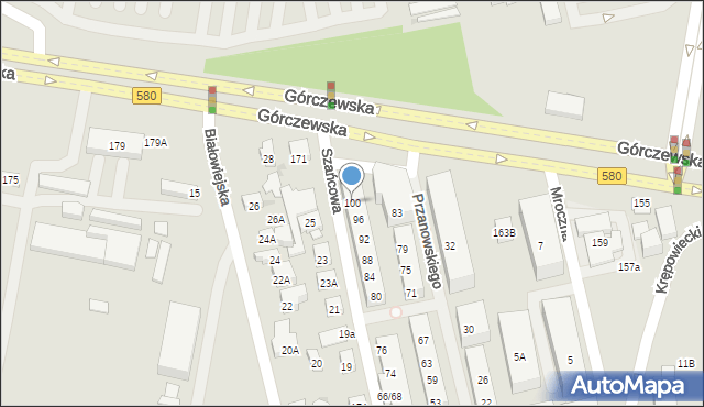 Warszawa, Szańcowa, 100, mapa Warszawy