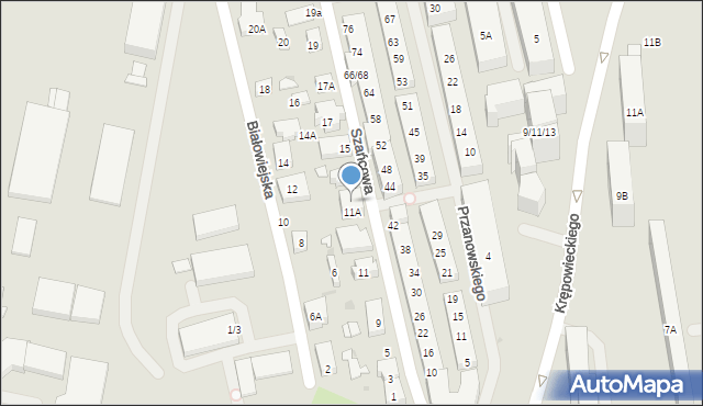 Warszawa, Szańcowa, 11B, mapa Warszawy