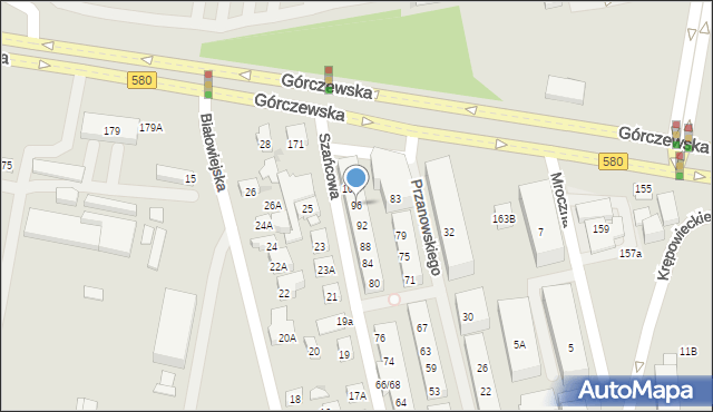 Warszawa, Szańcowa, 96, mapa Warszawy