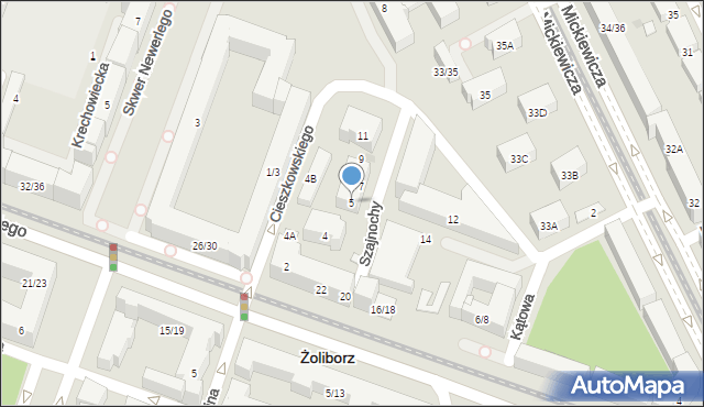 Warszawa, Szajnochy Karola, 5, mapa Warszawy