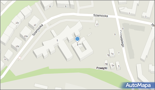 Warszawa, Szamocka, 3, mapa Warszawy