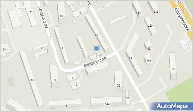 Warszawa, Szegedyńska, 2, mapa Warszawy