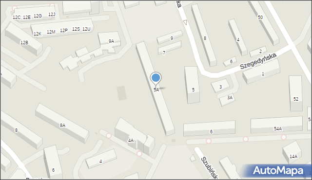 Warszawa, Szegedyńska, 5A, mapa Warszawy