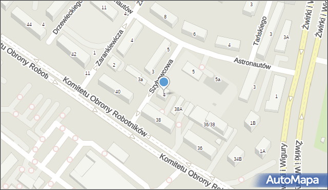 Warszawa, Szybowcowa, 4, mapa Warszawy