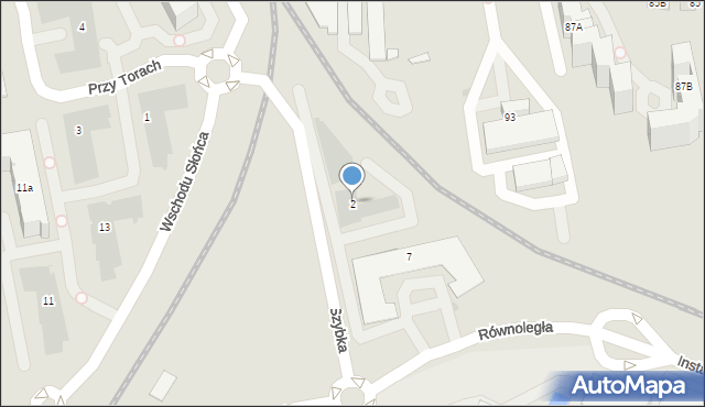 Warszawa, Szybka, 2, mapa Warszawy