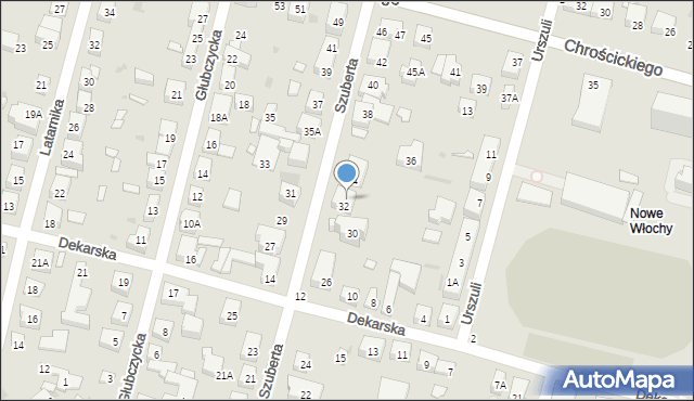 Warszawa, Szuberta Franciszka, 32A, mapa Warszawy