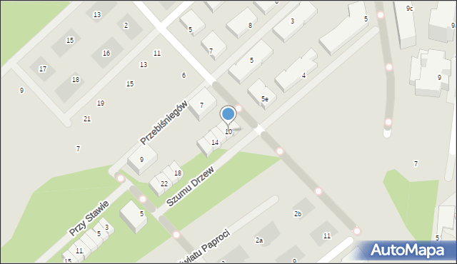 Warszawa, Szumu Drzew, 10, mapa Warszawy