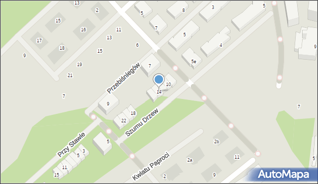 Warszawa, Szumu Drzew, 14, mapa Warszawy