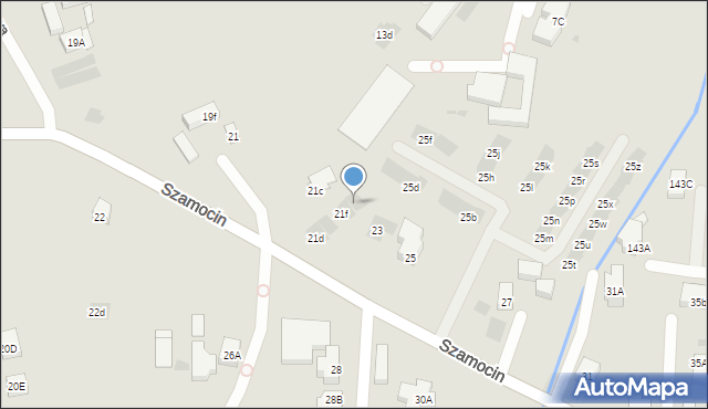 Warszawa, Szamocin, 21g, mapa Warszawy