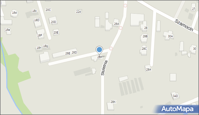 Warszawa, Szamocin, 26h, mapa Warszawy
