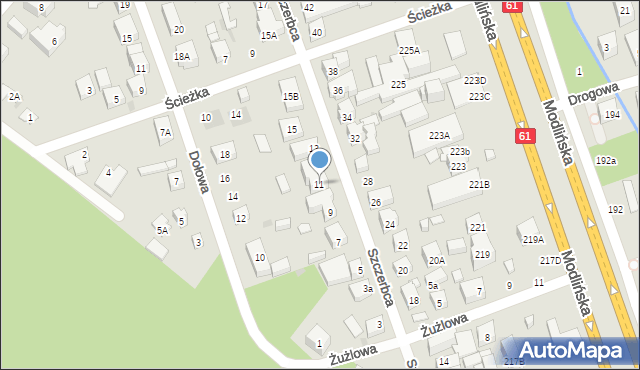 Warszawa, Szczerbca, 11, mapa Warszawy