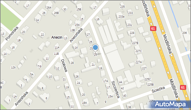 Warszawa, Szczerbca, 23, mapa Warszawy