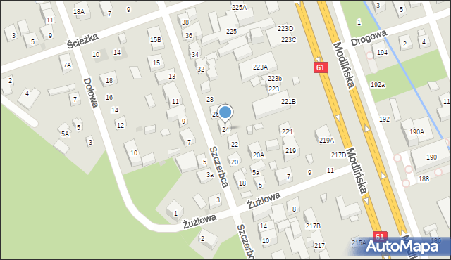 Warszawa, Szczerbca, 24, mapa Warszawy