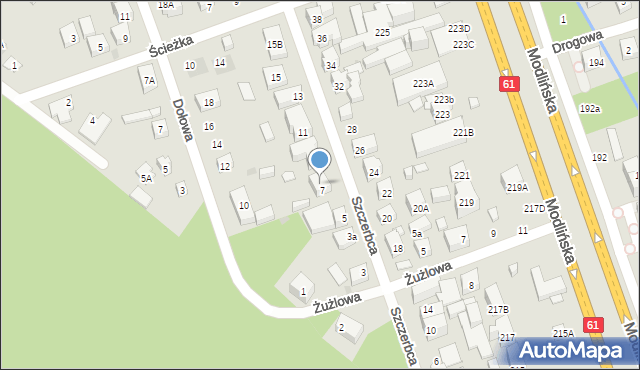 Warszawa, Szczerbca, 7A, mapa Warszawy