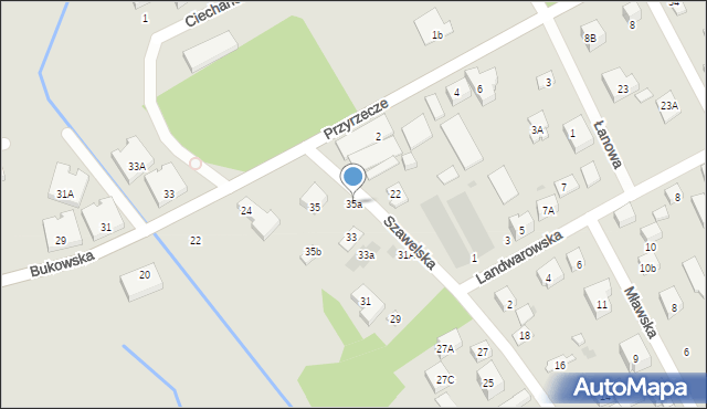 Warszawa, Szawelska, 35a, mapa Warszawy