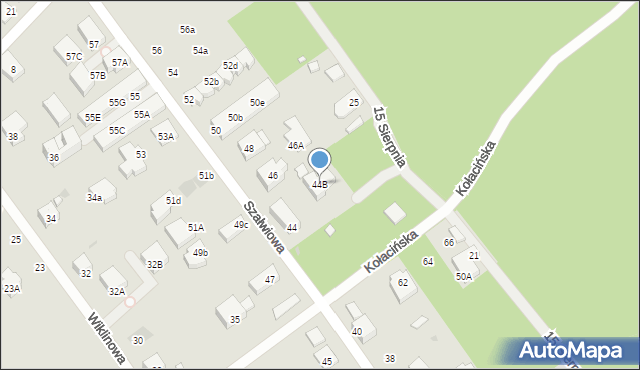 Warszawa, Szałwiowa, 44B, mapa Warszawy