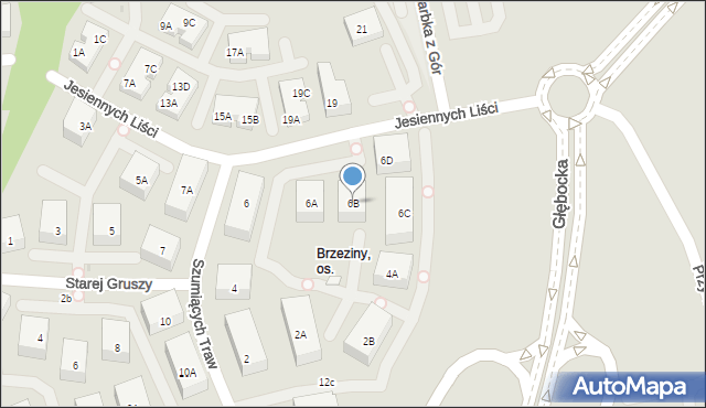 Warszawa, Szumiących Traw, 6B, mapa Warszawy