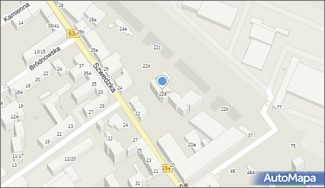 Warszawa, Szwedzka, 22a, mapa Warszawy