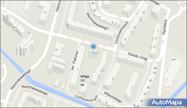 Warszawa, Szkoły Orląt, 5, mapa Warszawy