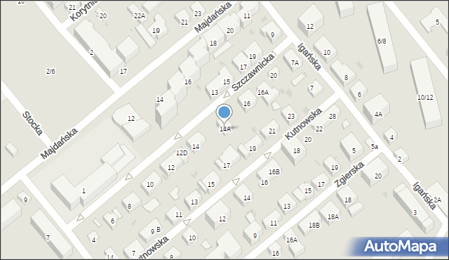 Warszawa, Szczawnicka, 14A, mapa Warszawy