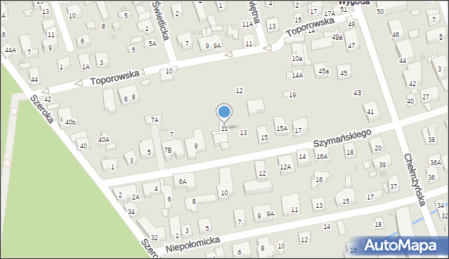 Warszawa, Szymańskiego Józefa, 11, mapa Warszawy