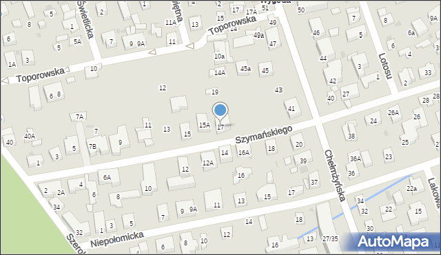 Warszawa, Szymańskiego Józefa, 17, mapa Warszawy