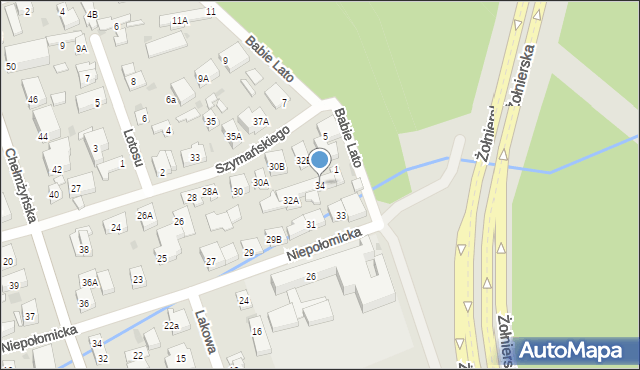 Warszawa, Szymańskiego Józefa, 34, mapa Warszawy