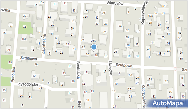 Warszawa, Sztabowa, 18A, mapa Warszawy