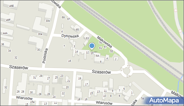 Warszawa, Szaserów, 10, mapa Warszawy