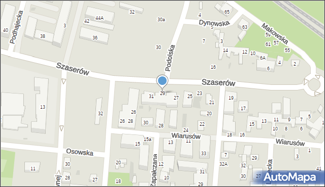 Warszawa, Szaserów, 29, mapa Warszawy