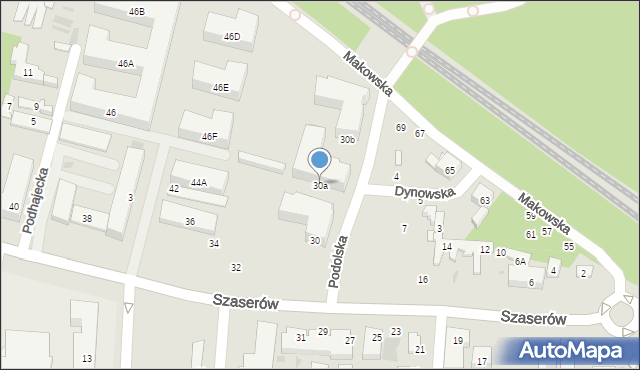 Warszawa, Szaserów, 30a, mapa Warszawy