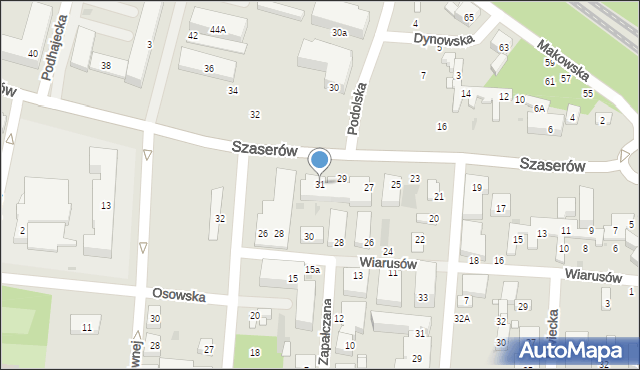 Warszawa, Szaserów, 31, mapa Warszawy